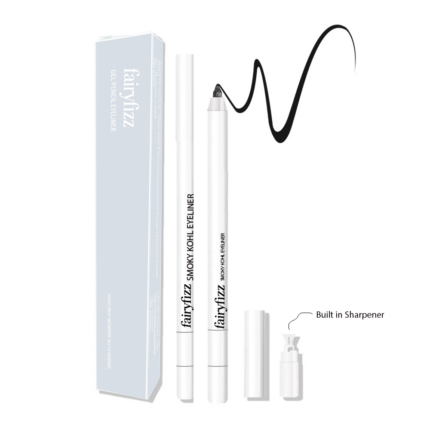 fairyfizz Smoky gel Eyeliner Pencils,Smooth waterproof Eyeliner and Lipliner for Mature Women, Black and brown laura geller eyeliner Water-Resistant, Long-Stay and Mess-Proof,Built in Sharpener,Waterproof Gel Eyeliner Pencil Waterproof Smudge Proof Long-lasting
